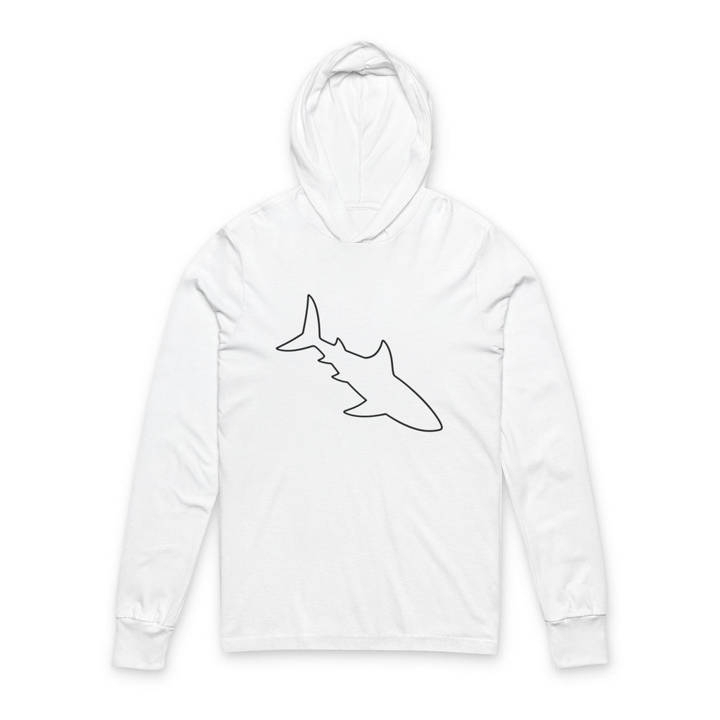 Thread Tumblrz Shark Outline Minimalist Hooded Long Sleeve T-Shirt