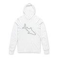 Thread Tumblrz Shark Outline Minimalist Hooded Long Sleeve T-Shirt
