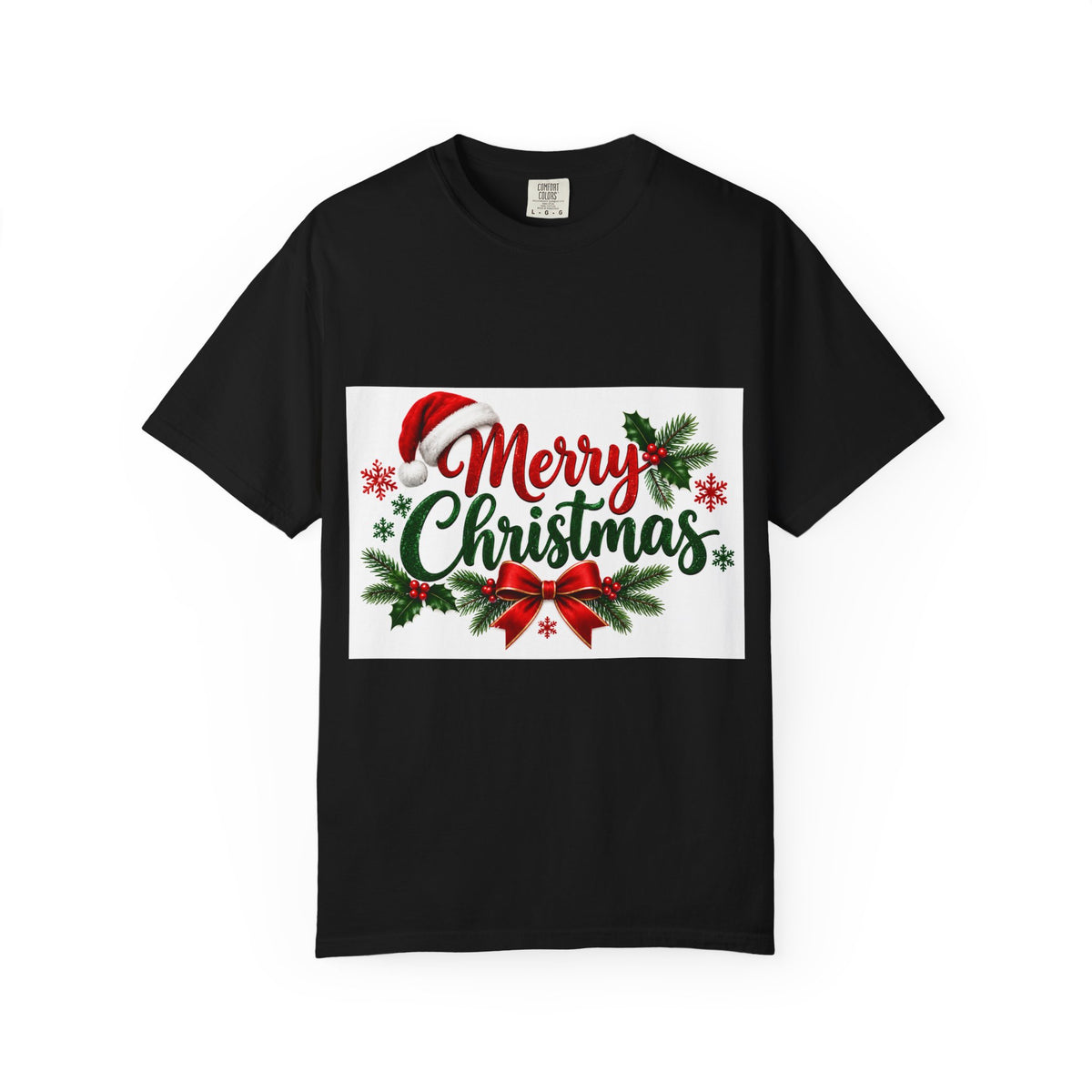 Thread Tumblrz Merry Christmas Festive Santa Hat & Wreath Graphic T-Shirt