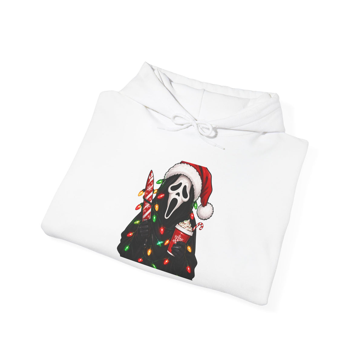 Thread Tumblrz Christmas Scream Ghostface Santa Hat & Lights Pullover Hoodie