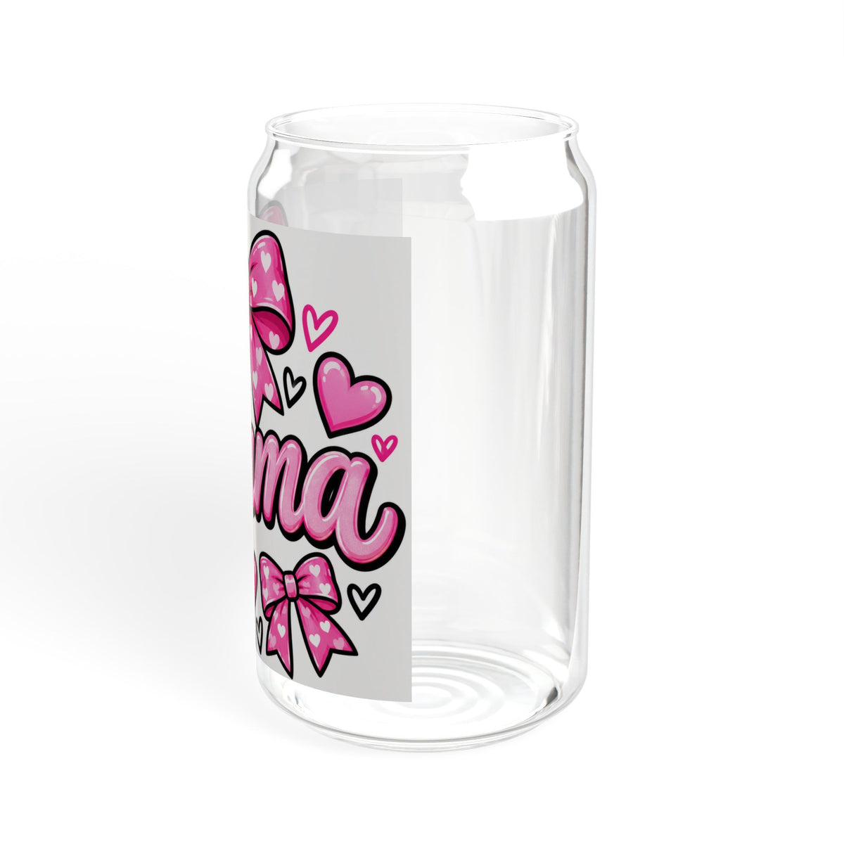 Thread Tumblrz 16oz Mama Pink Hearts & Bows Glass Sipper — Mother's Day Gift