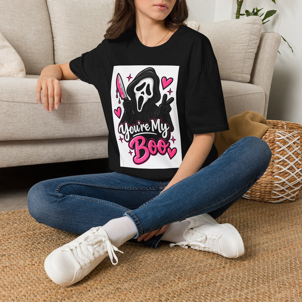 Thread Tumblrz Women's You're My Boo Cute Horror Valentine Scream Graphic T-Shirt