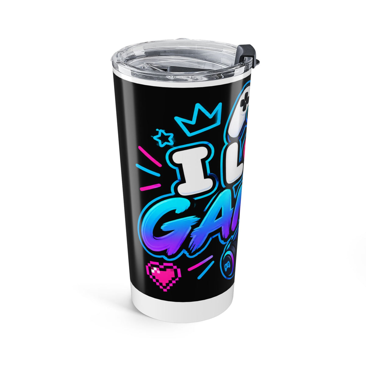 Thread Tumblrz 20oz I Love Gaming Neon Controller Insulated Travel Tumbler