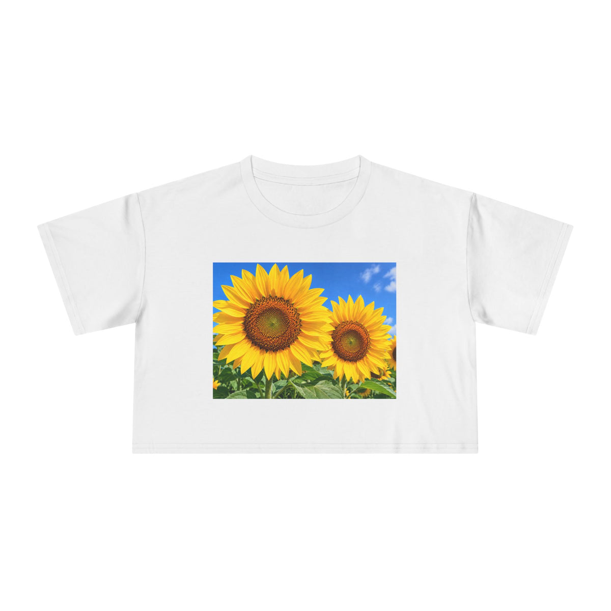 Thread Tumblrz Women's Sunflower Print Crop T-Shirt