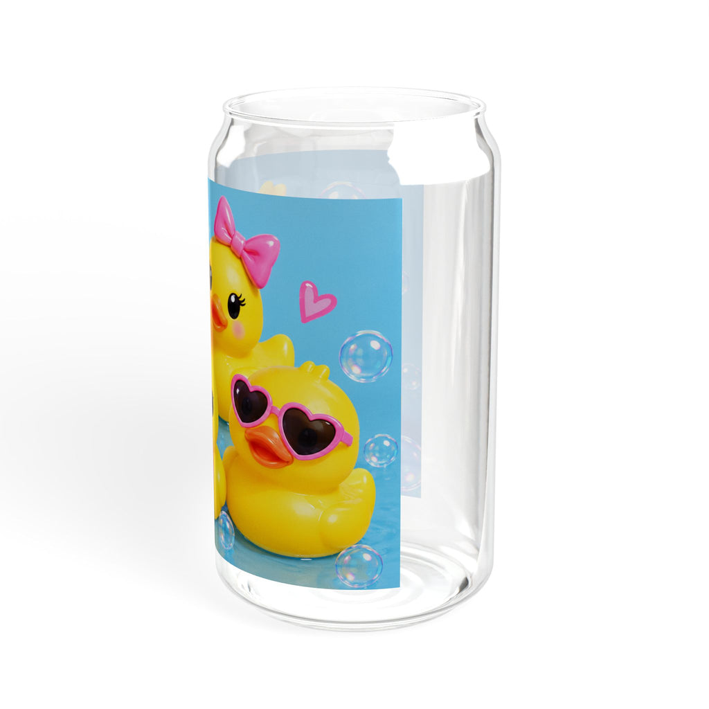 Thread Tumblrz 16oz Cute Rubber Duck Glass Sipper with Straw