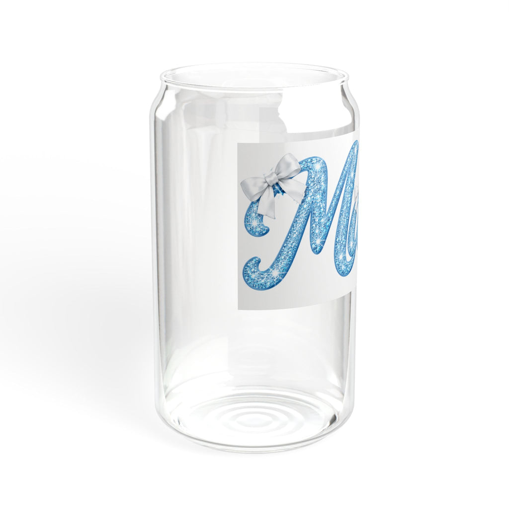 Thread Tumblrz 16oz Mama Blue Script Glass Sipper Jar with Straw