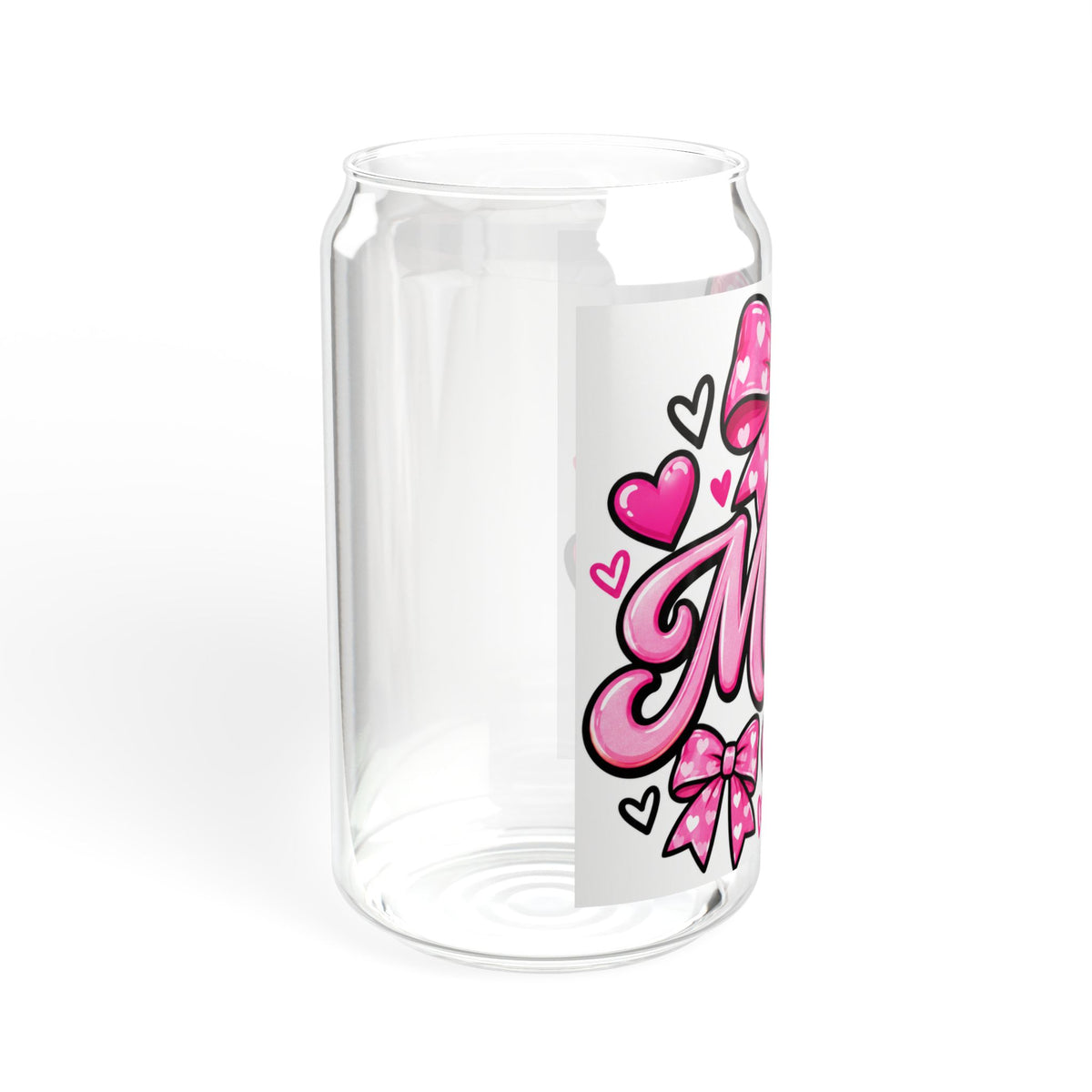 Thread Tumblrz 16oz Mama Pink Hearts & Bows Glass Sipper — Mother's Day Gift