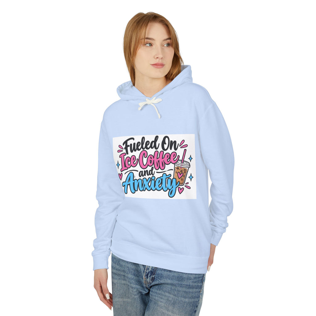 Thread Tumblrz Women's Fueled on Iced Coffee and Anxiety Cute Pastel Pullover Hoodie