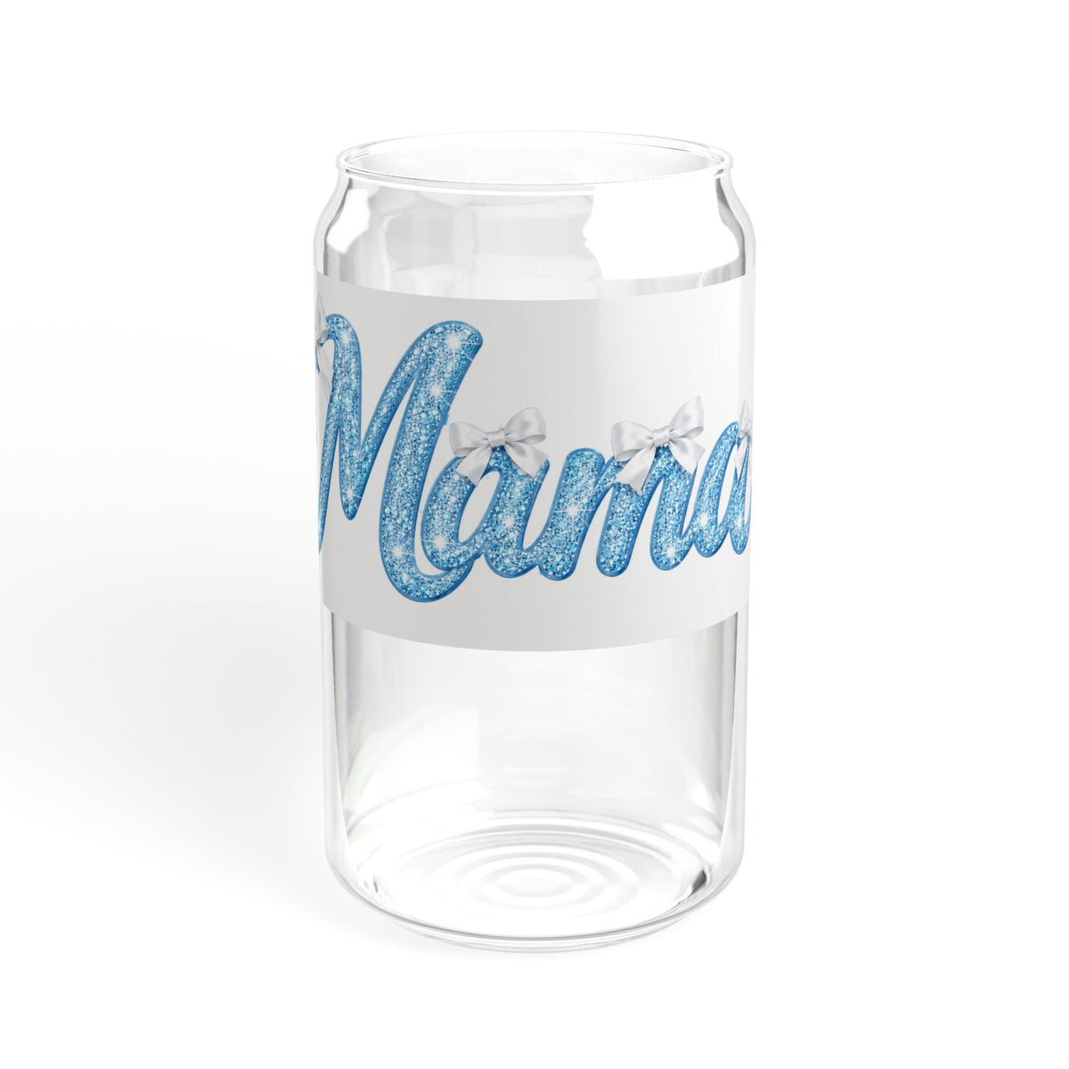 Thread Tumblrz 16oz Mama Blue Script Glass Sipper Jar with Straw