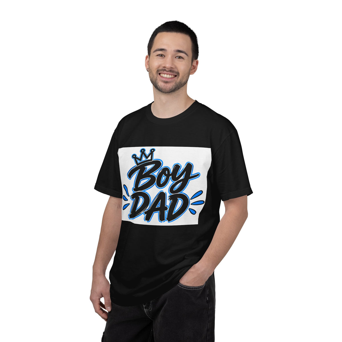 Thread Tumblrz Men's Boy Dad Retro Blue Script Father's Day Graphic T-Shirt