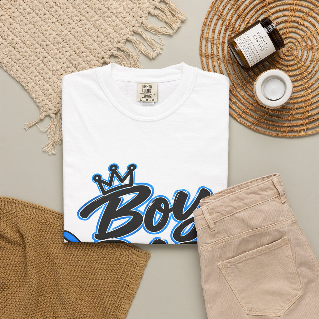 Thread Tumblrz Men's Boy Dad Retro Blue Script Father's Day Graphic T-Shirt
