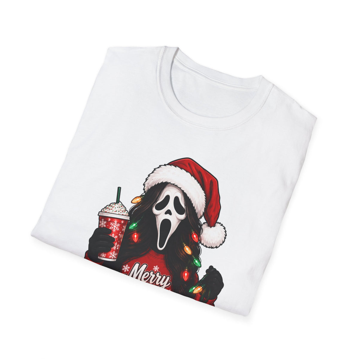Thread Tumblrz Santa Ghostface Merry Christmas Holiday Horror Graphic T-Shirt