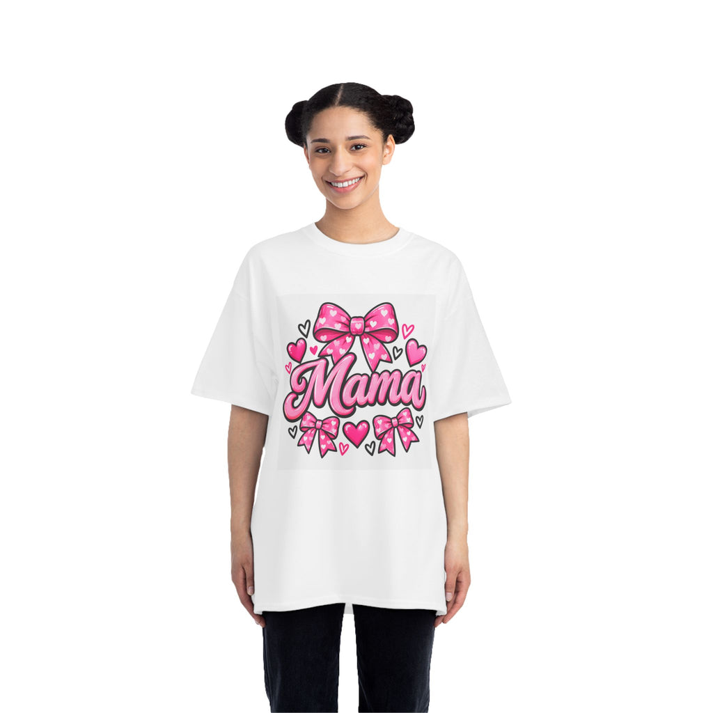 Thread Tumblrz Women's Mama Pink Bow Hearts Graphic T-Shirt — Mother's Day Tee