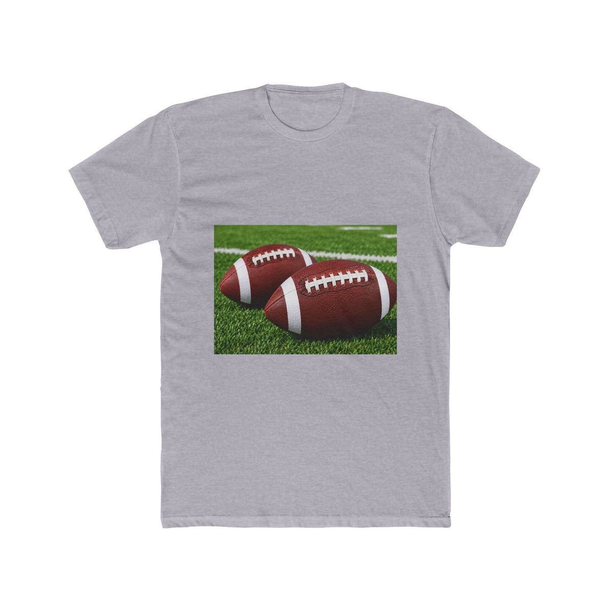Thread Tumblrz Men's Football Graphic Cotton T-Shirt — Two Footballs on Field