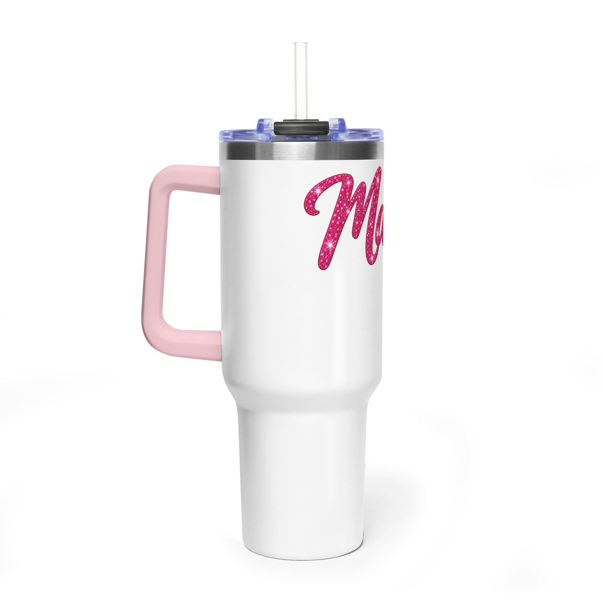 Thread Tumblrz 40oz Mama Pink Glitter Vacuum Insulated Travel Tumbler