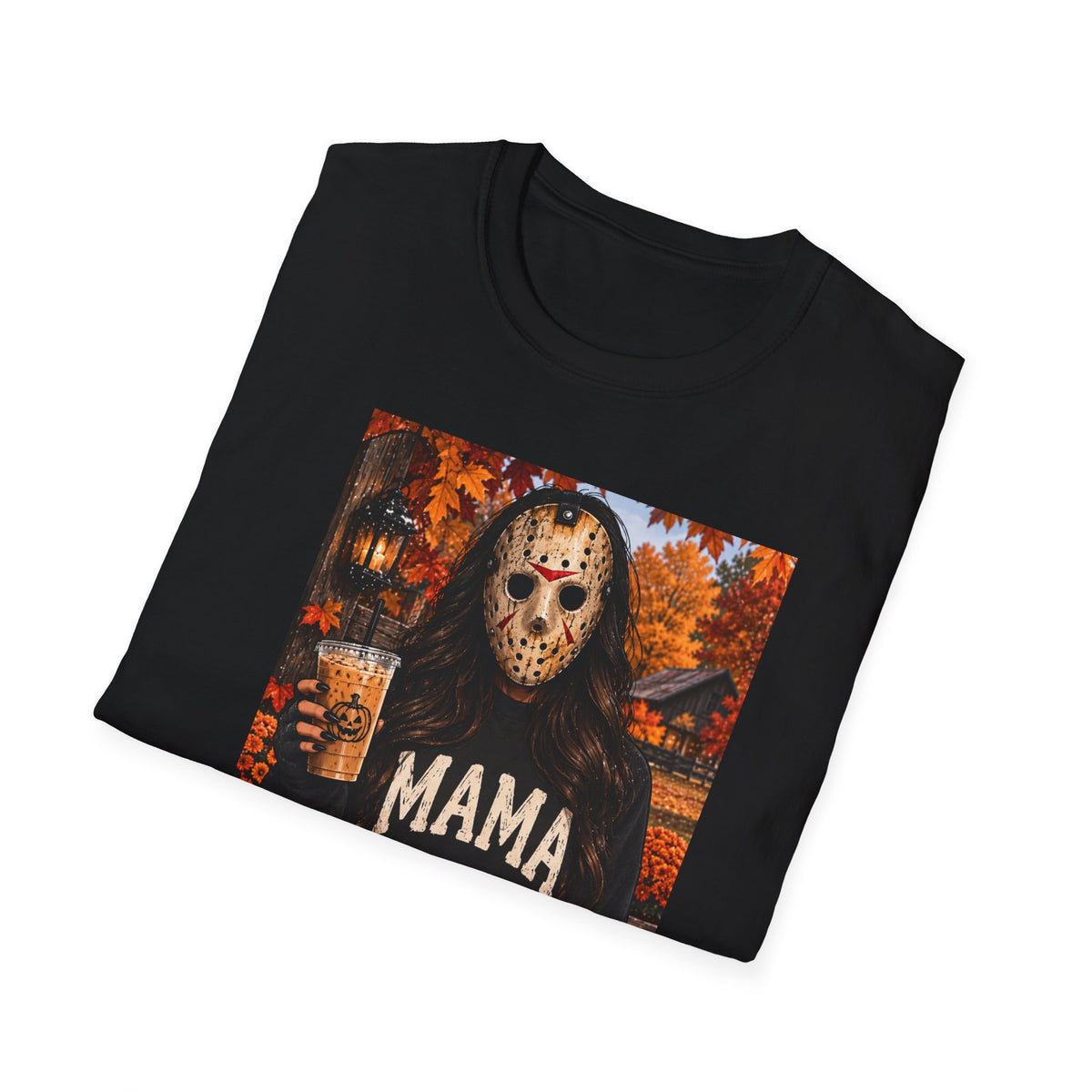Thread Tumblrz Women's Mama Jason Horror Mom Halloween Fall Graphic T-Shirt
