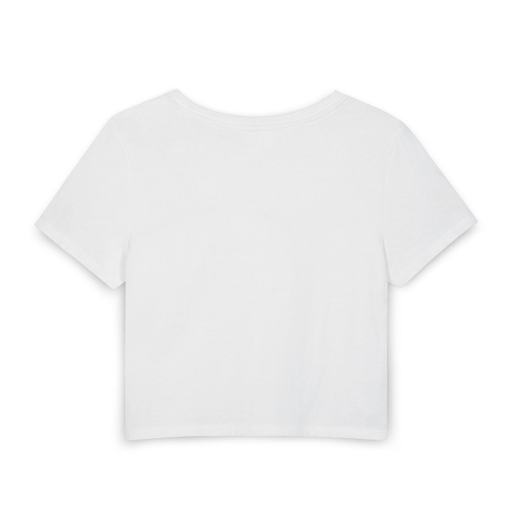 Thread Tumblrz Women's Cute Ghost Bows Halloween Graphic Crop Baby T-Shirt