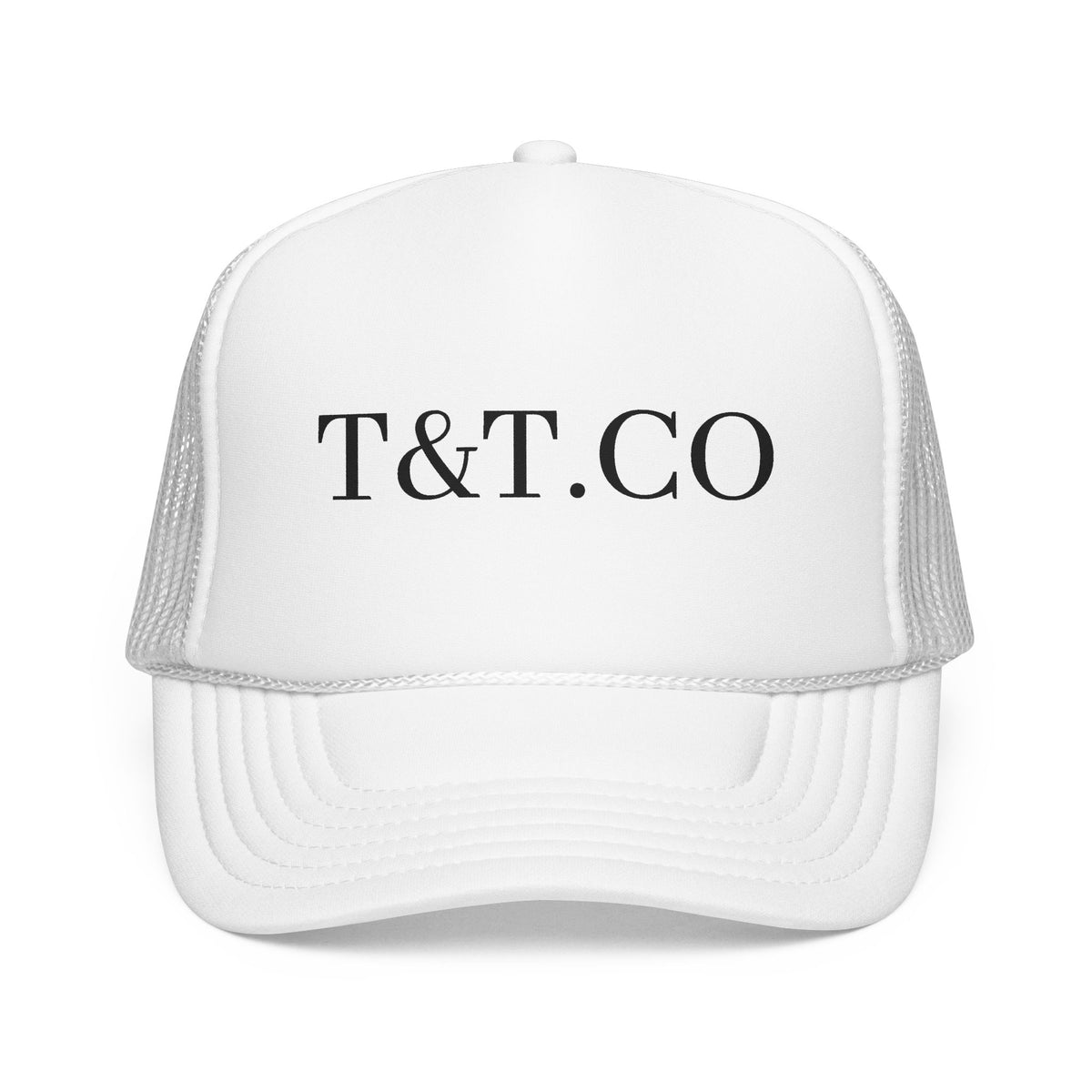 T&T.CO Foam Trucker Hat — Vintage Logo Mesh Baseball Cap