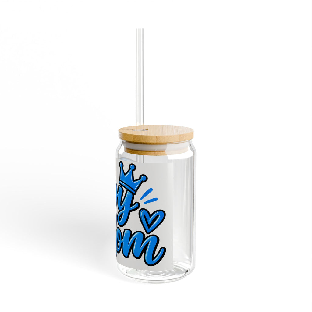 Thread Tumblrz 16oz Boy Mom Insulated Glass Sipper with Straw