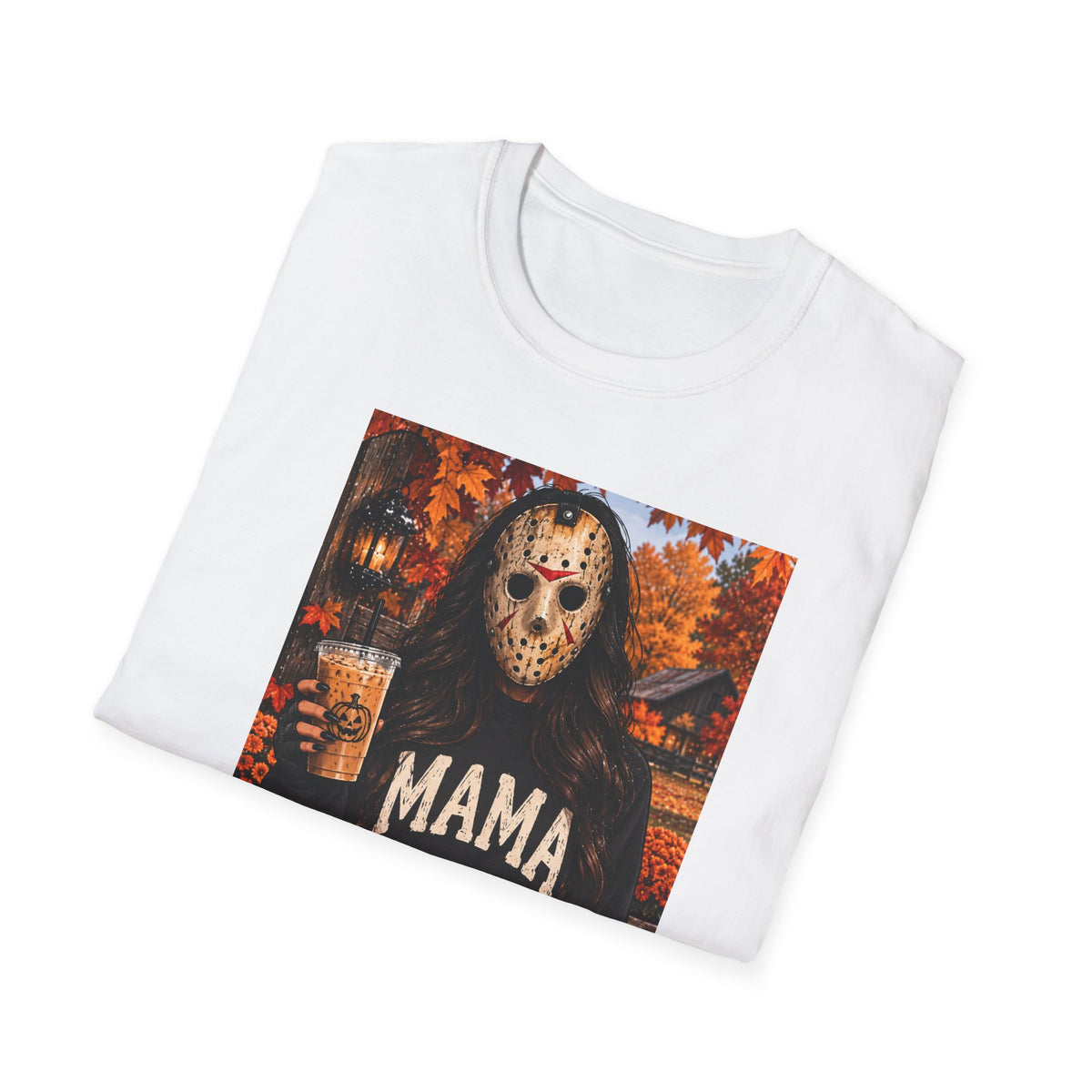 Thread Tumblrz Women's Mama Jason Horror Mom Halloween Fall Graphic T-Shirt
