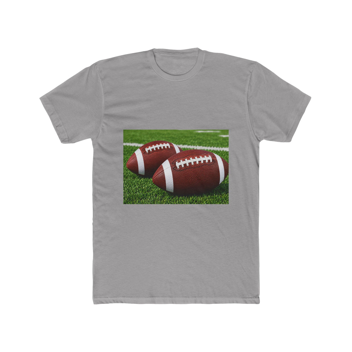 Thread Tumblrz Men's Football Graphic Cotton T-Shirt — Two Footballs on Field