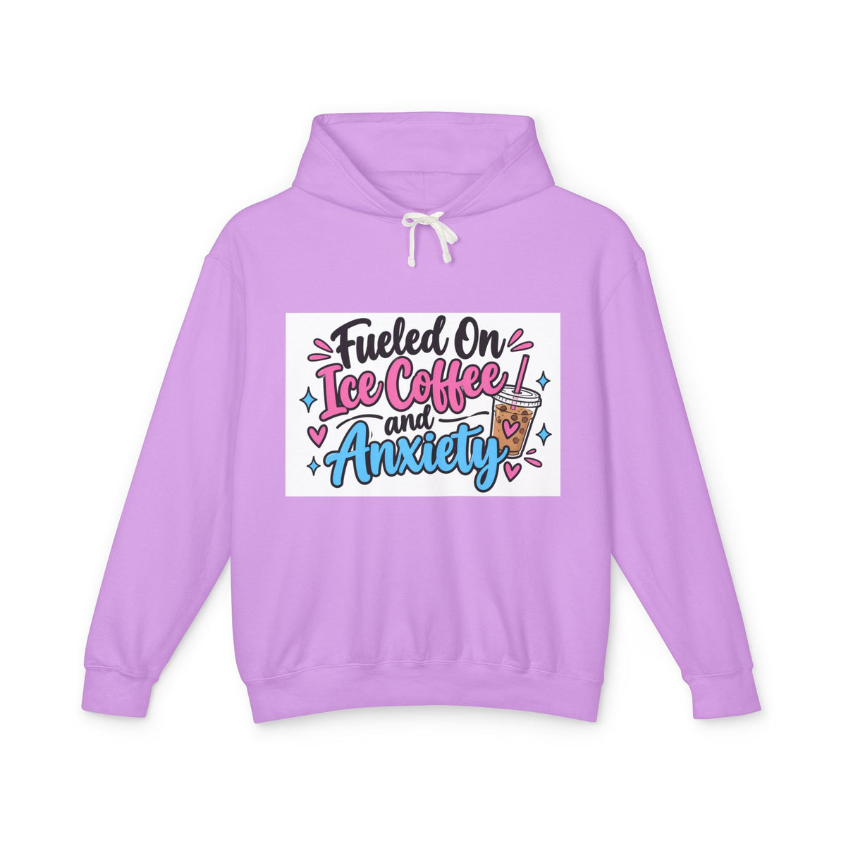 Thread Tumblrz Women's Fueled on Iced Coffee and Anxiety Cute Pastel Pullover Hoodie