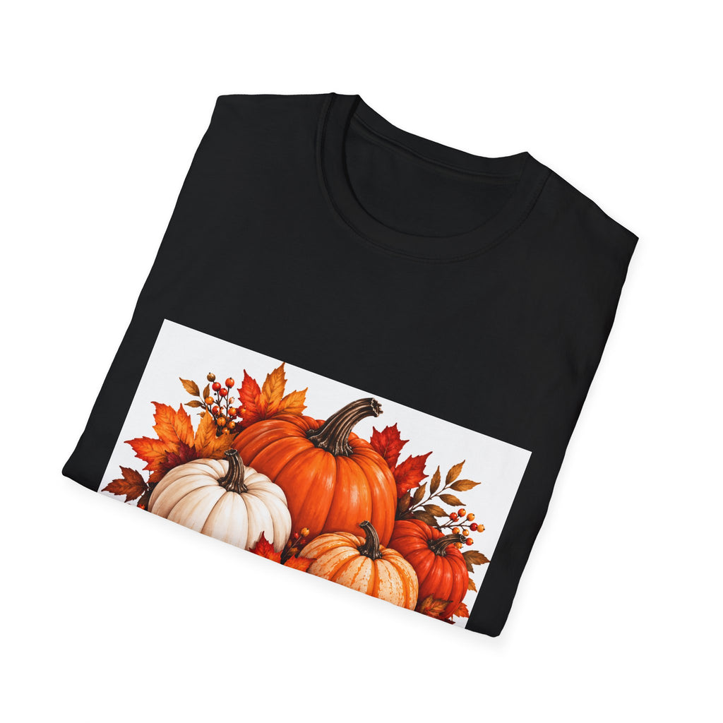 Thread Tumblrz Fall Pumpkin Trio Autumn Leaves Harvest Graphic T-Shirt
