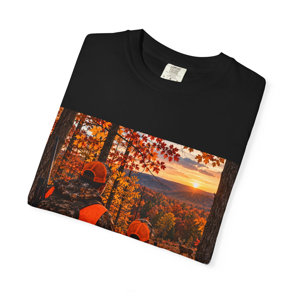 Thread Tumblrz Men's Father & Son Hunting Sunset Camouflage Graphic T-Shirt