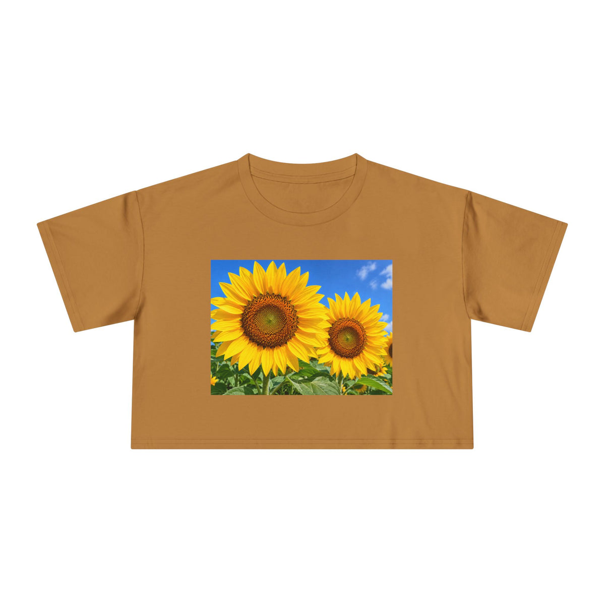 Thread Tumblrz Women's Sunflower Print Crop T-Shirt