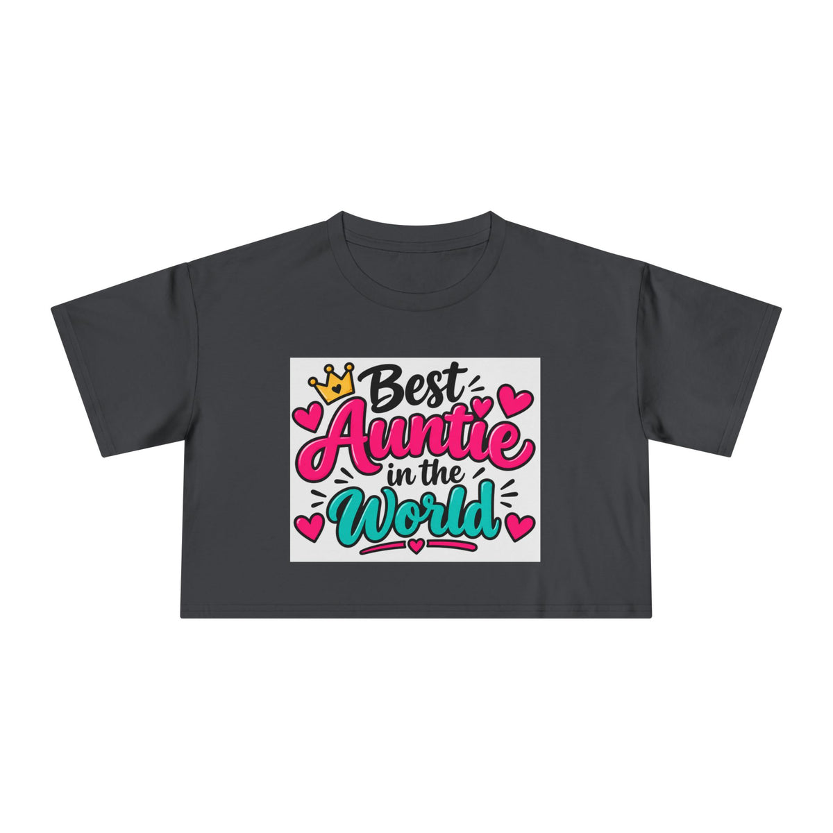 Thread Tumblrz Women's Best Auntie in the World Graphic Crop T-Shirt — Aunt Gift