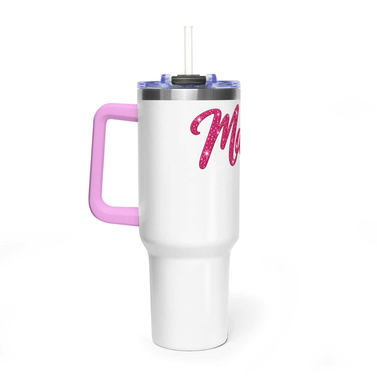 Thread Tumblrz 40oz Mama Pink Glitter Vacuum Insulated Travel Tumbler
