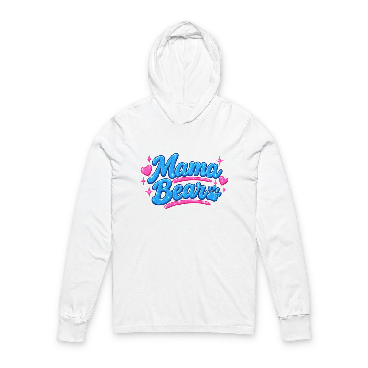 Thread Tumblrz Women's Mama Bear Pink & Blue Hooded Long Sleeve T-Shirt — Mother's Day