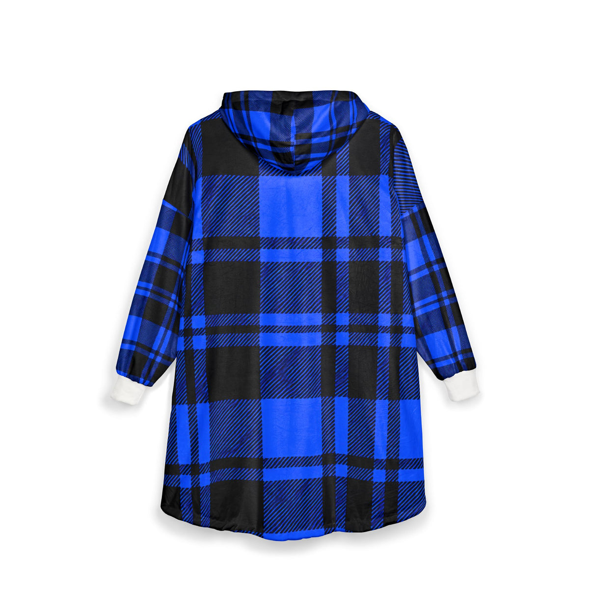 Thread Tumblrz Blue Buffalo Plaid Cozy Sherpa Wearable Hooded Blanket