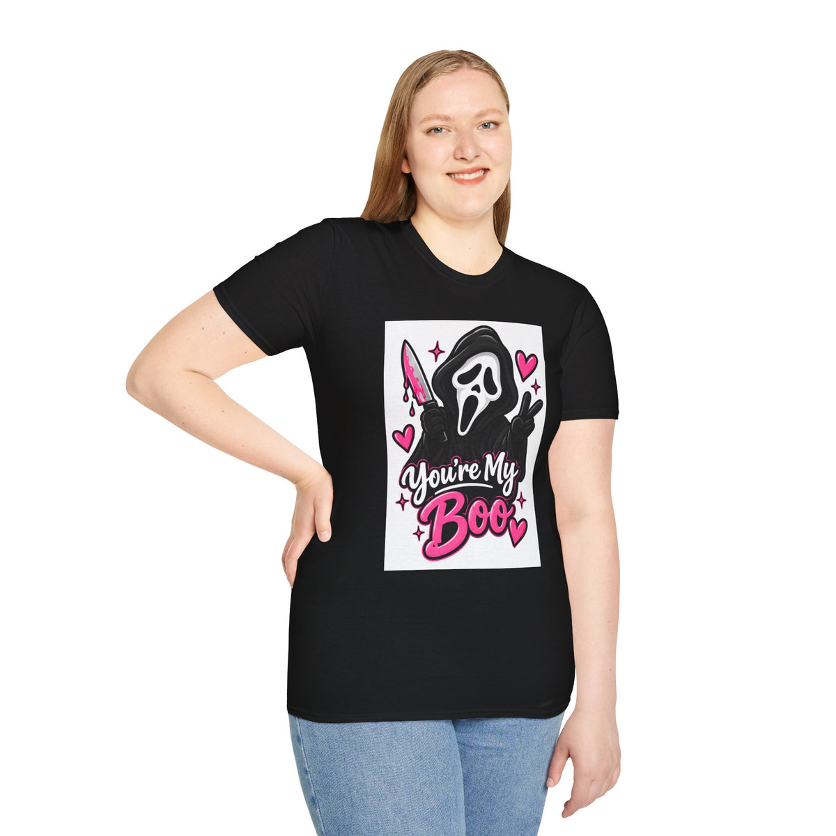 Thread Tumblrz Women's You're My Boo Cute Horror Valentine Scream Graphic T-Shirt