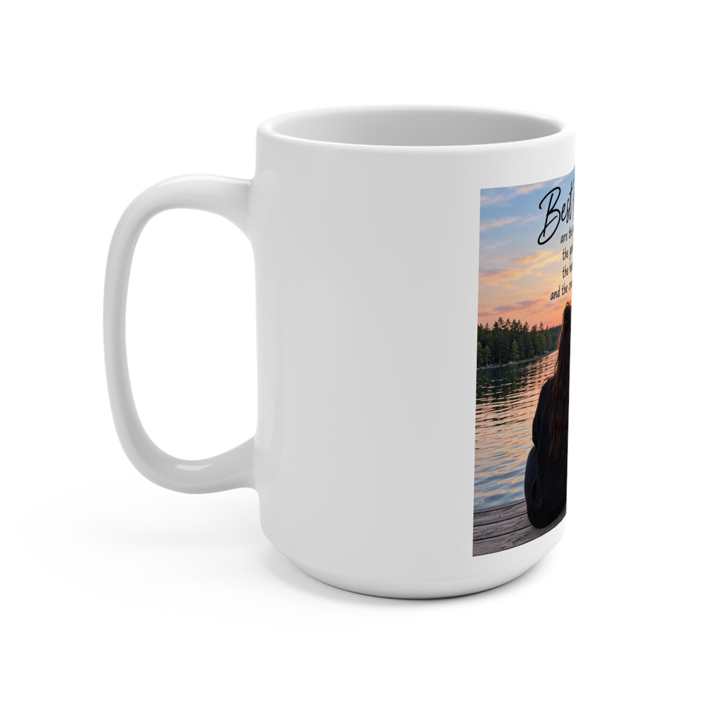 Best Friends 15oz Photo Mug - "Best Friends" Sentimental Gift with Sunset Lake Design