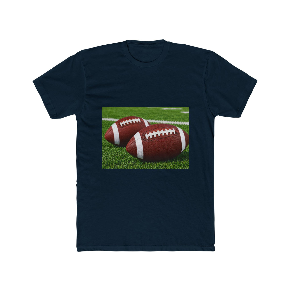 Thread Tumblrz Men's Football Graphic Cotton T-Shirt — Two Footballs on Field