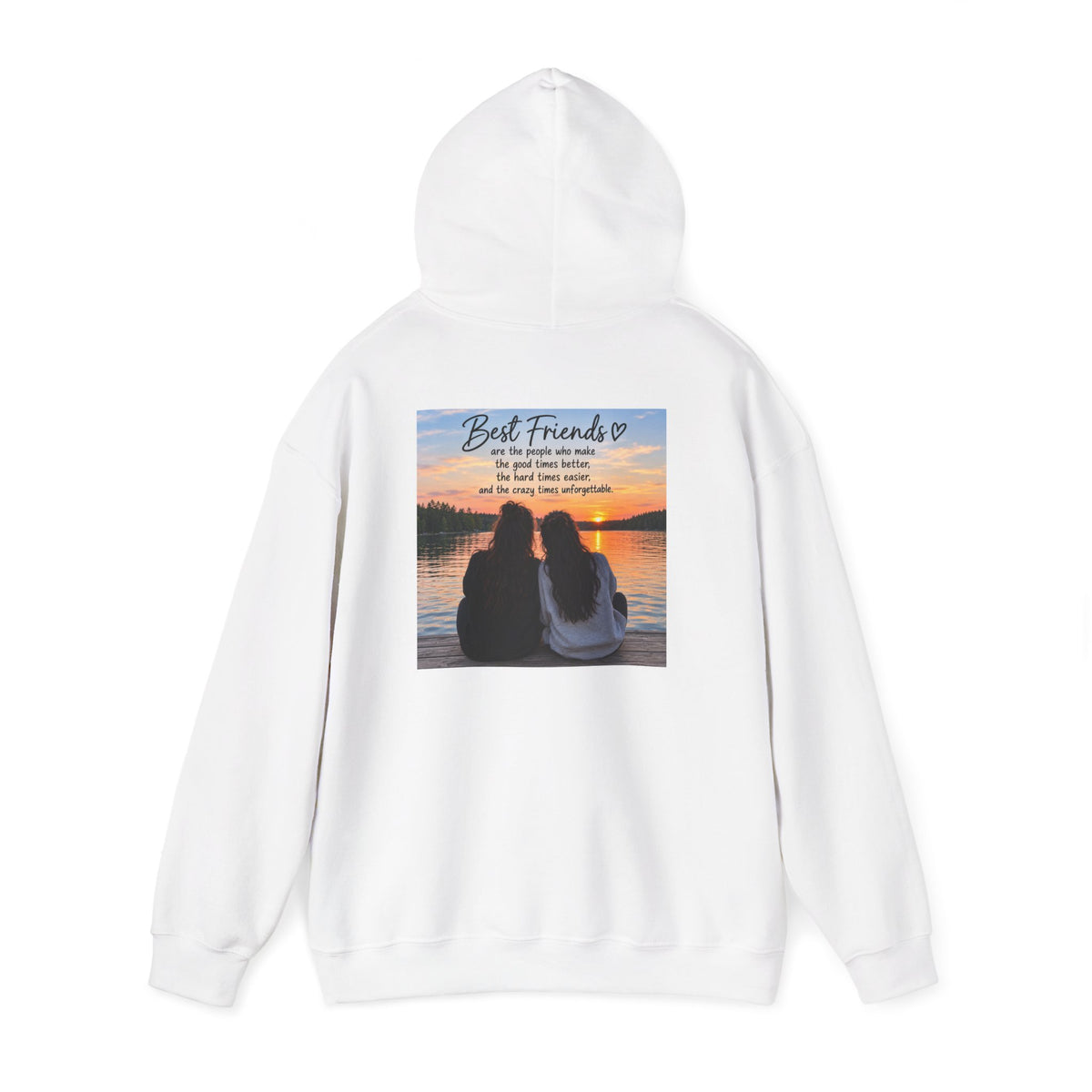 Thread Tumblrz Best Friends Sunset Quote Cozy Pullover Hoodie — Friendship Gift