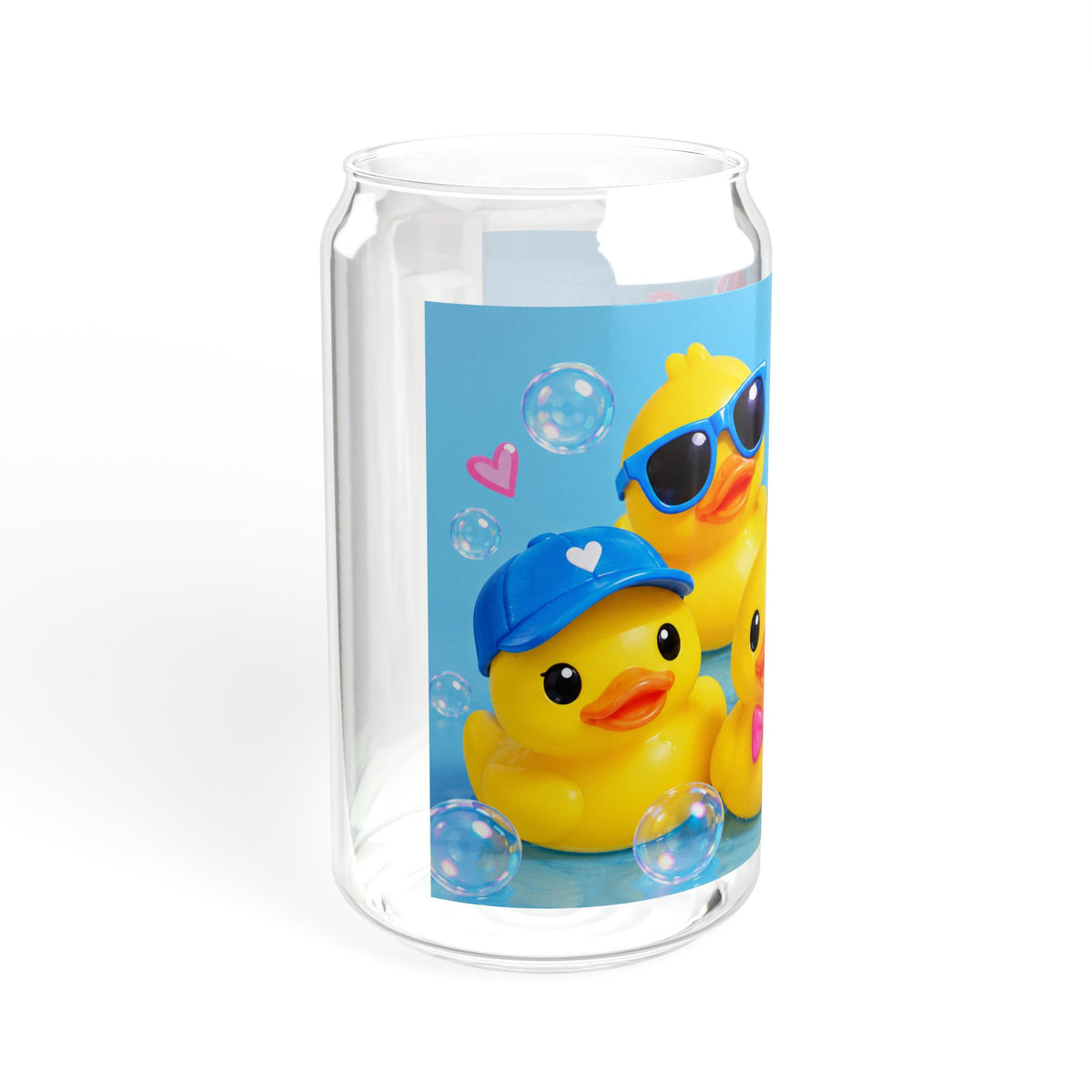 Thread Tumblrz 16oz Cute Rubber Duck Glass Sipper with Straw