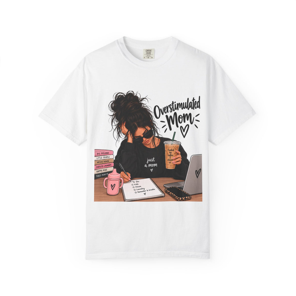 Thread Tumblrz Women's Overstimulated Mom Funny Graphic T-Shirt — Mom Life Tee