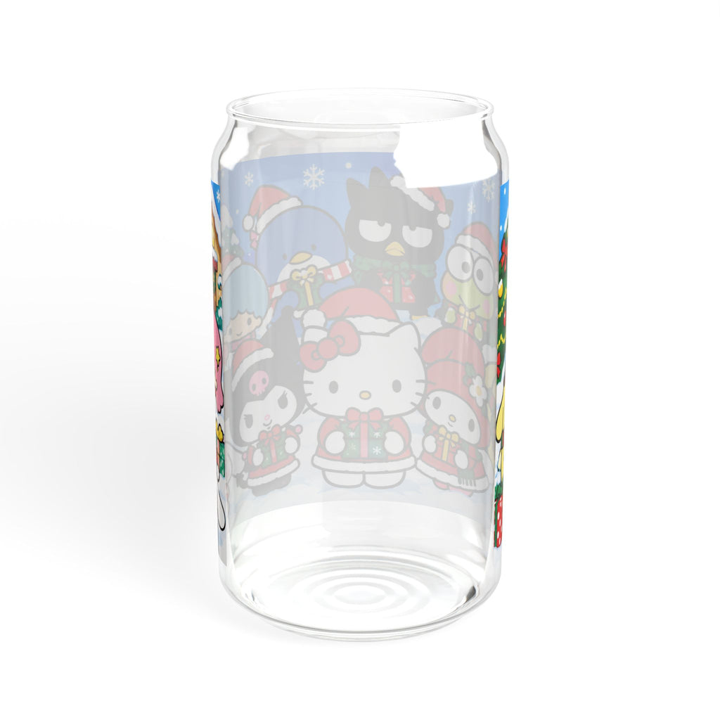 Thread Tumblrz 16oz Hello Kitty Christmas Holiday Glass Sipper with Straw