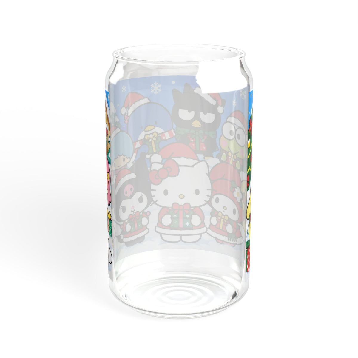 Thread Tumblrz 16oz Hello Kitty Christmas Holiday Glass Sipper with Straw
