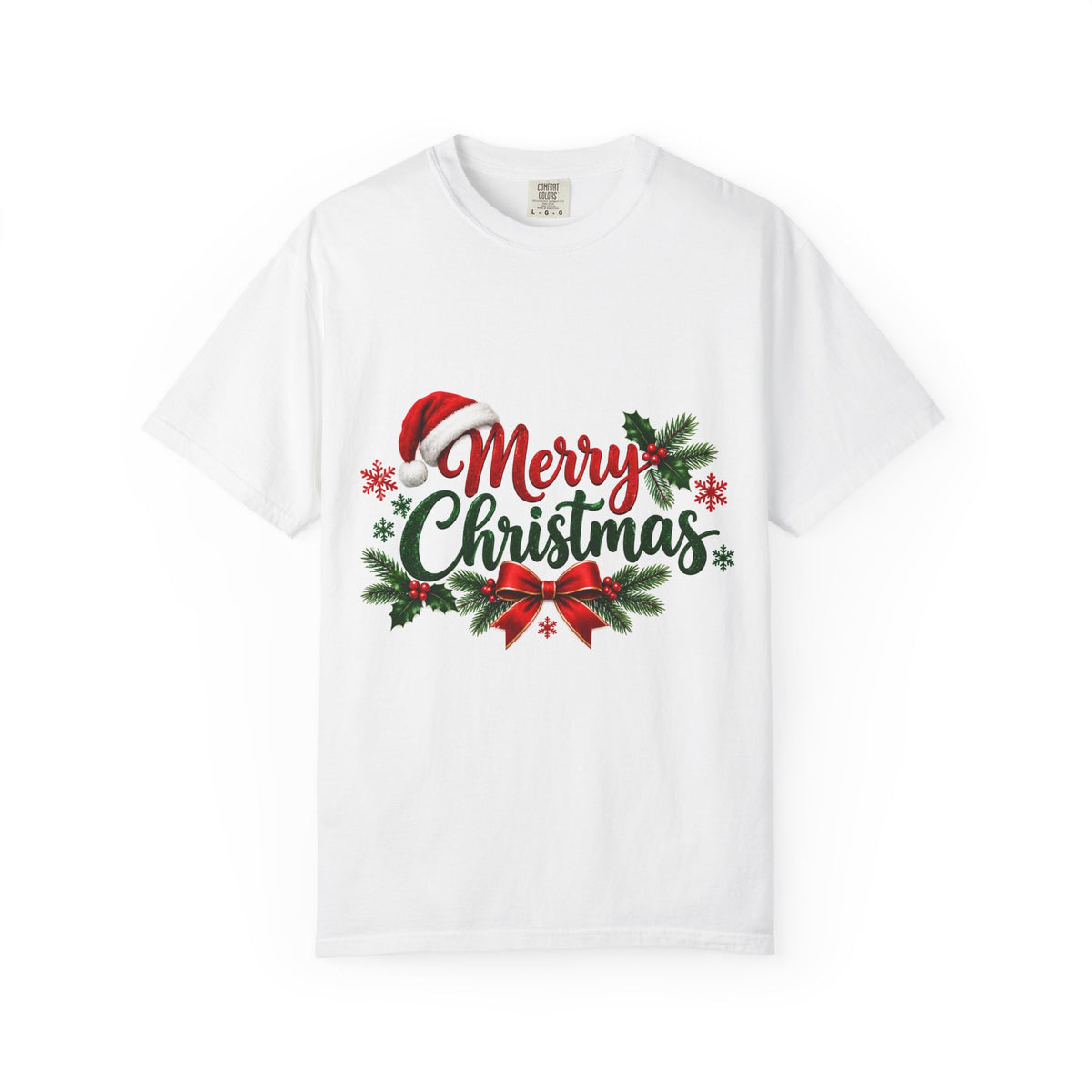 Thread Tumblrz Merry Christmas Festive Santa Hat & Wreath Graphic T-Shirt