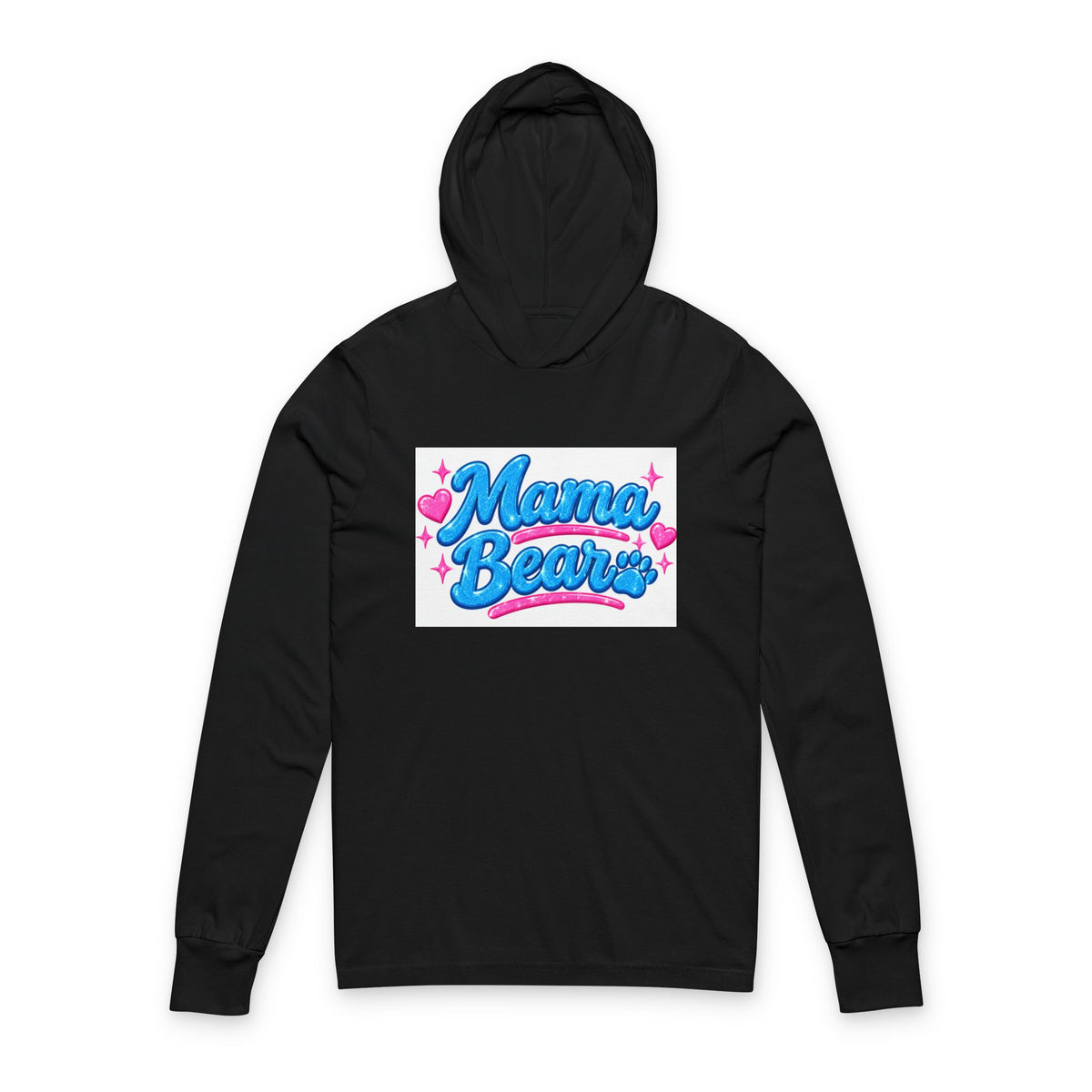 Thread Tumblrz Women's Mama Bear Pink & Blue Hooded Long Sleeve T-Shirt — Mother's Day
