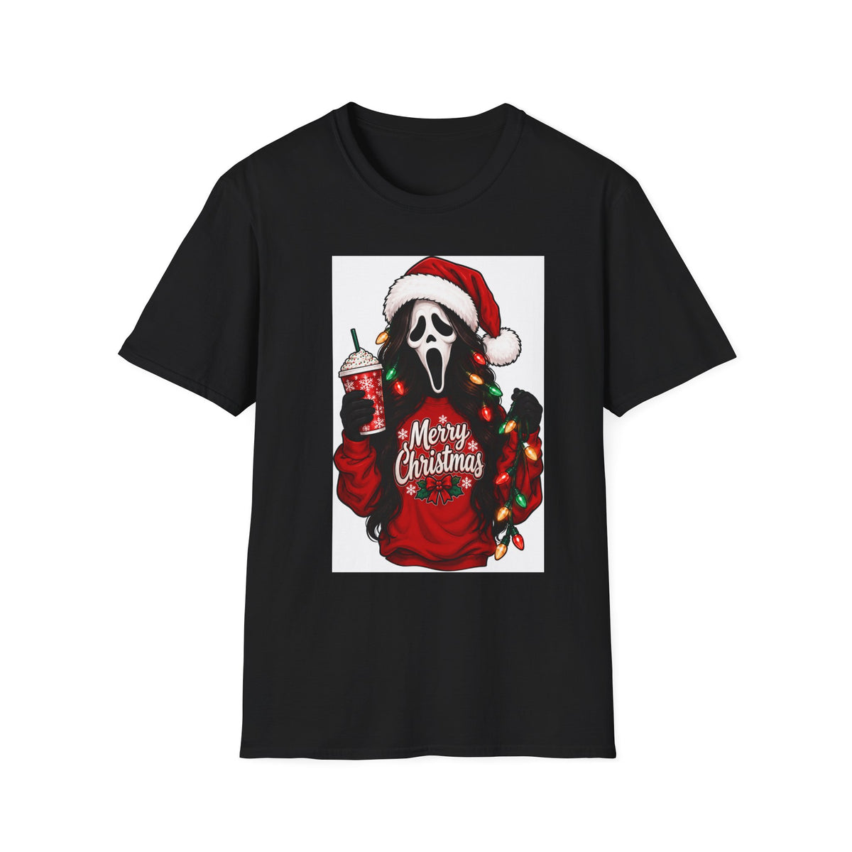 Thread Tumblrz Santa Ghostface Merry Christmas Holiday Horror Graphic T-Shirt