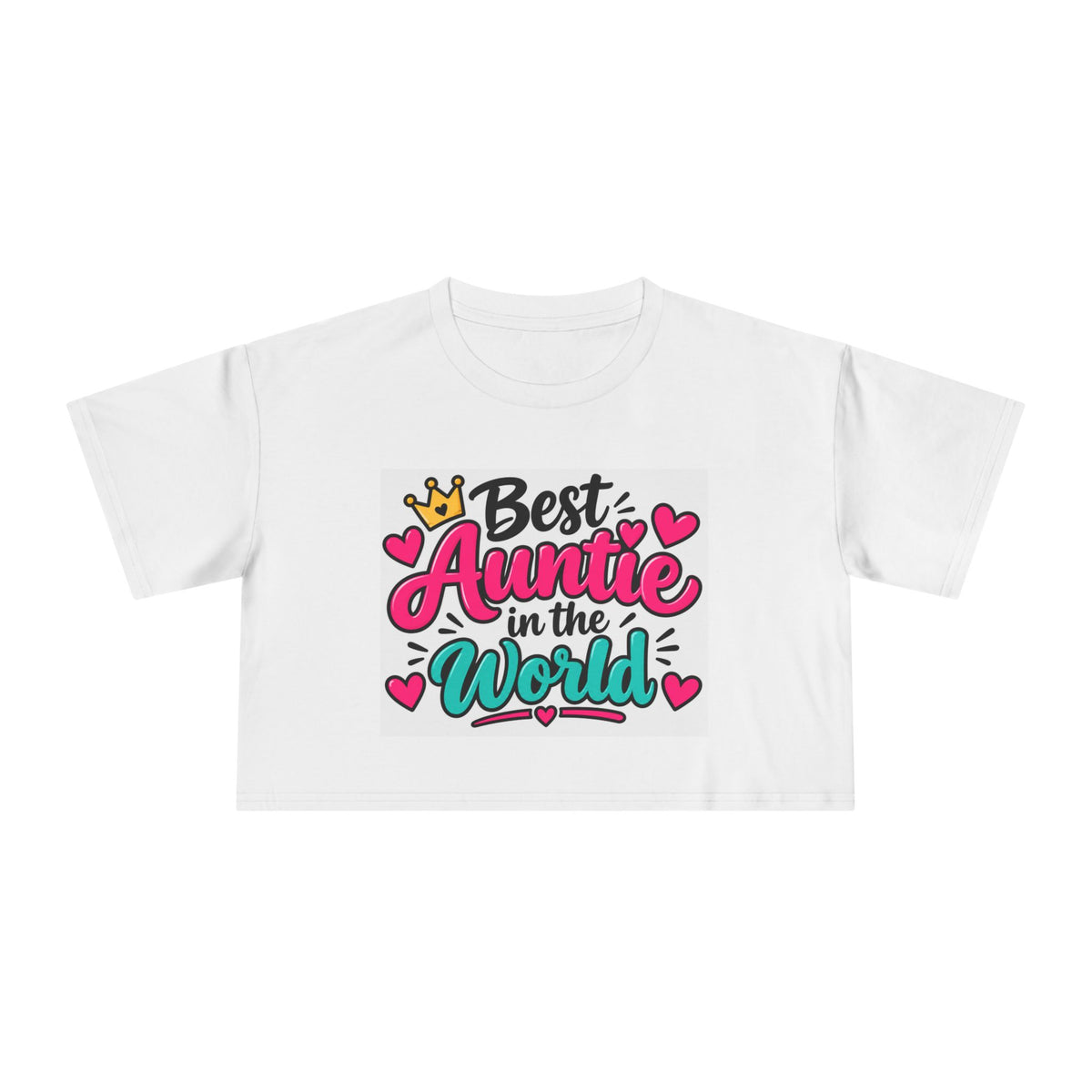 Thread Tumblrz Women's Best Auntie in the World Graphic Crop T-Shirt — Aunt Gift