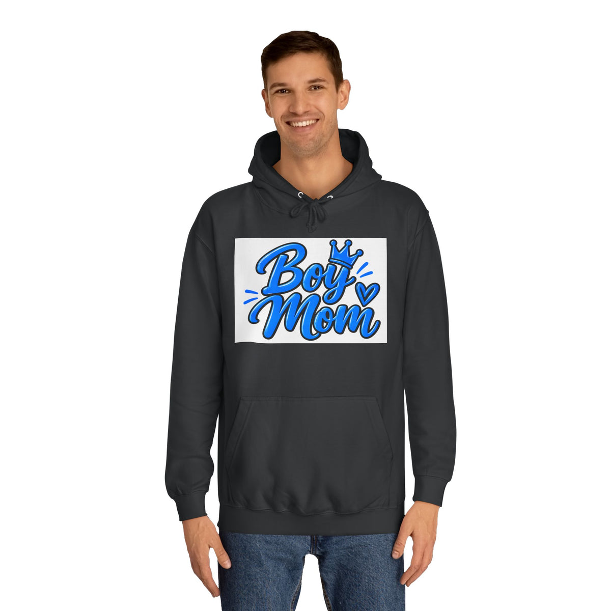 Thread Tumblrz Women's Boy Mom Blue Script Graphic Pullover Hoodie
