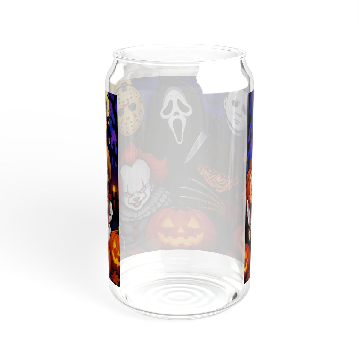 Thread Tumblrz 16oz Halloween Horror Characters Glass Sipper — Michael Myers, Ghostface, Freddy