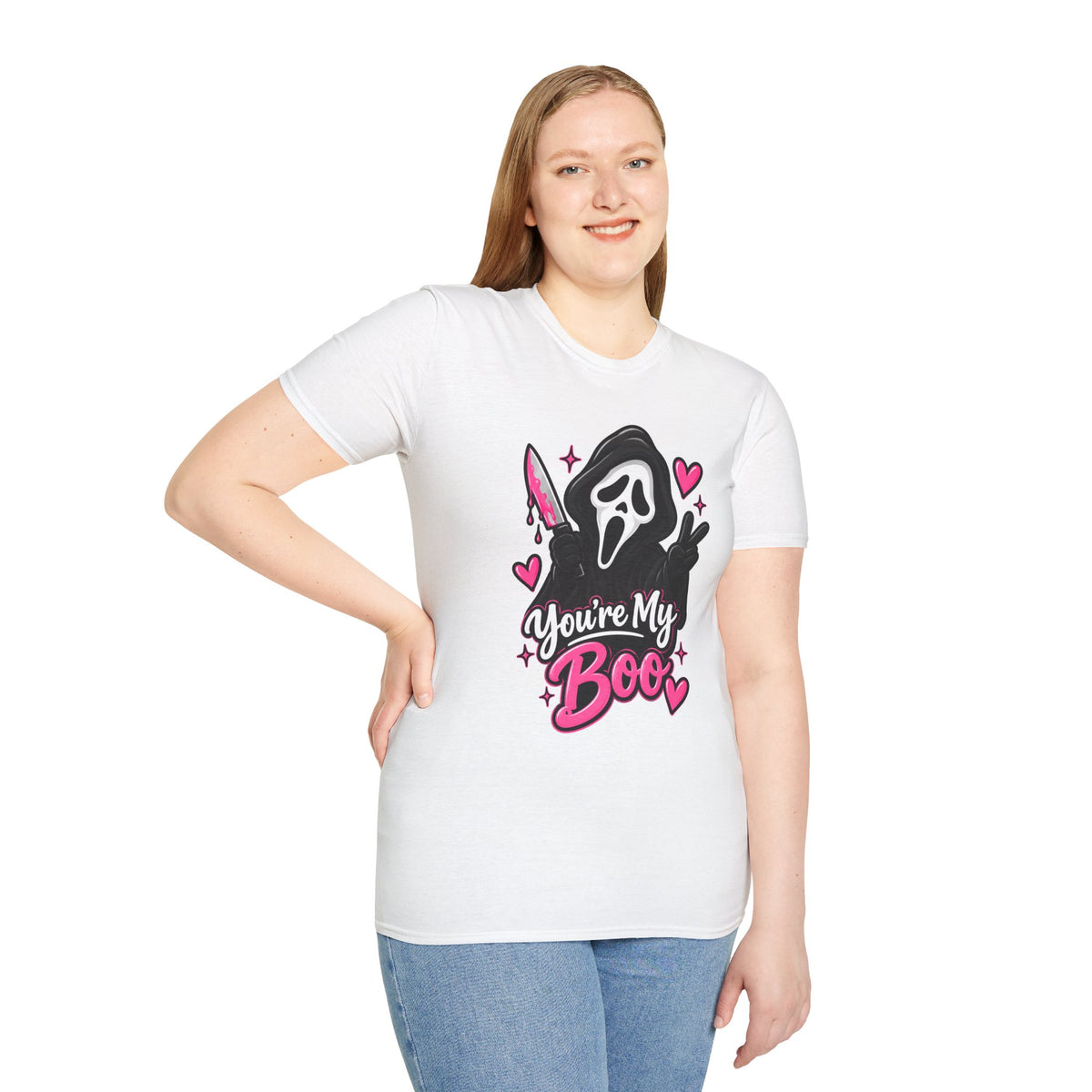 Thread Tumblrz Women's You're My Boo Cute Horror Valentine Scream Graphic T-Shirt