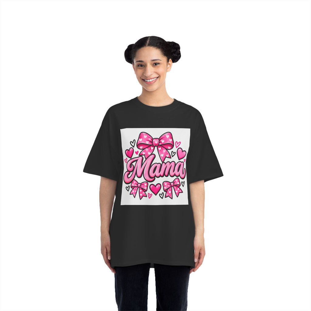Thread Tumblrz Women's Mama Pink Bow Hearts Graphic T-Shirt — Mother's Day Tee
