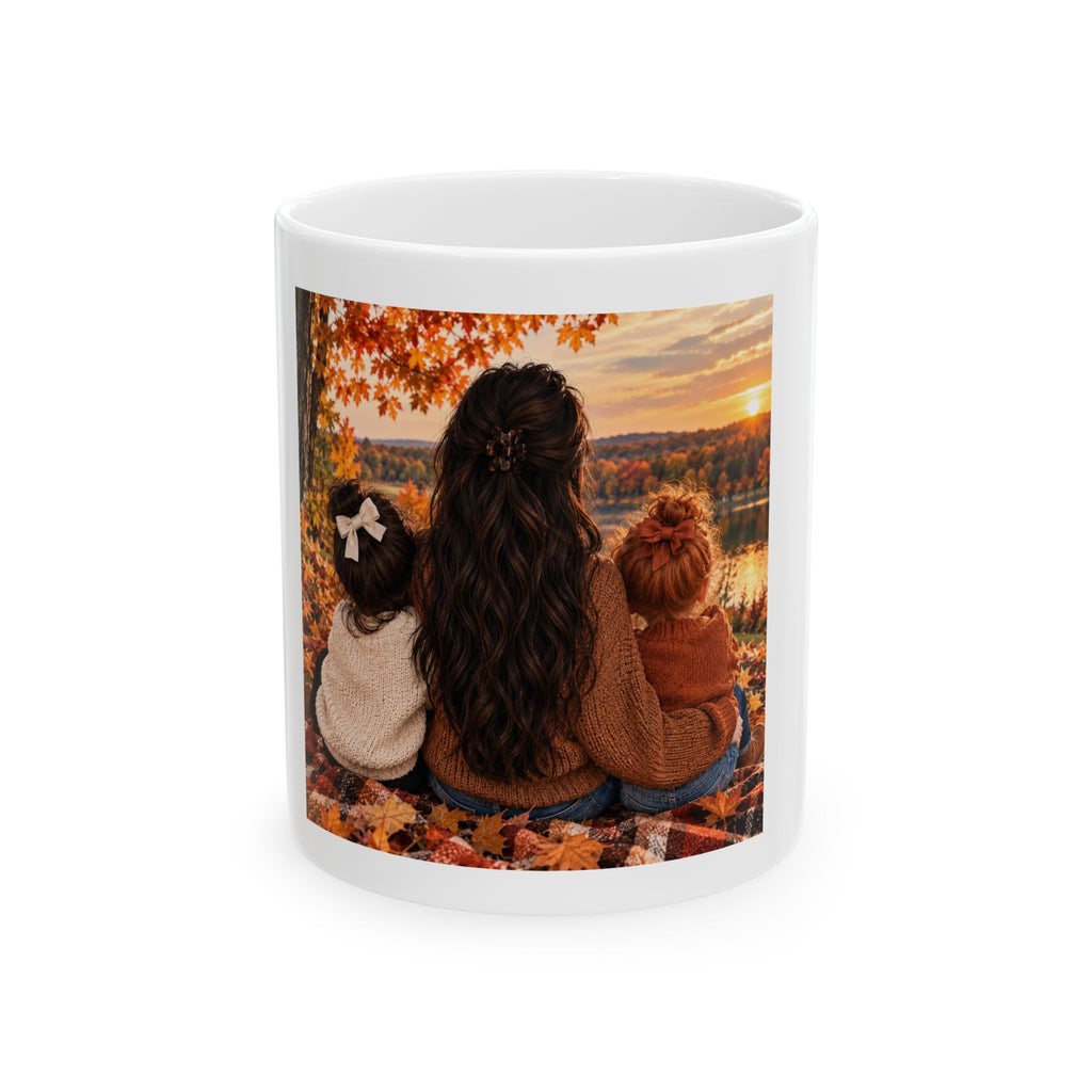 Thread Tumblrz Autumn Sunset Family Mom & Kids Fall Ceramic Coffee Mug (11oz & 15oz)